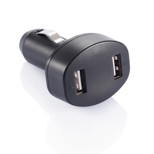 Зарядное устройство для автомобиля с 2 USB-портами - черный;