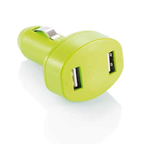 Зарядное устройство для автомобиля с 2 USB-портами, зеленый - зеленый