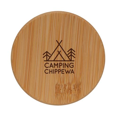 Набор стаканов из боросиликатного стекла с двойными стенками и бамбуковой крышкой; - купить именные сувениры в Воронеже