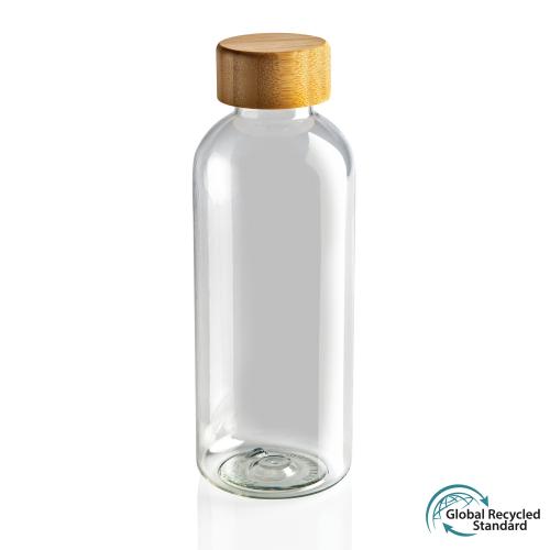 Бутылка для воды из rPET (стандарт GRS) с крышкой из бамбука FSC® - прозрачный;