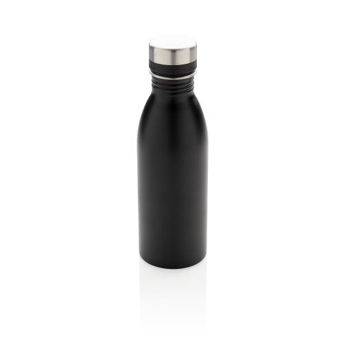 Бутылка для воды Deluxe из переработанной нержавеющей стали, 500 мл - черный;