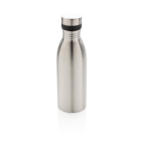 Бутылка для воды Deluxe из переработанной нержавеющей стали, 500 мл - серебряный;