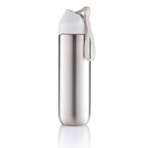 Металлическая бутылка для воды Neva, 500 мм - белый; серый