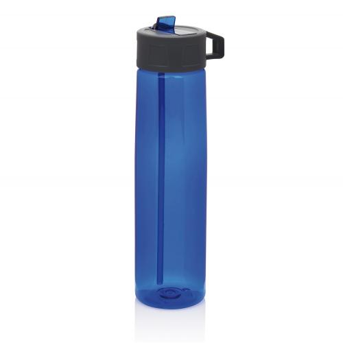 Бутылка для воды Tritan с трубочкой, 750 мл - синий; серый