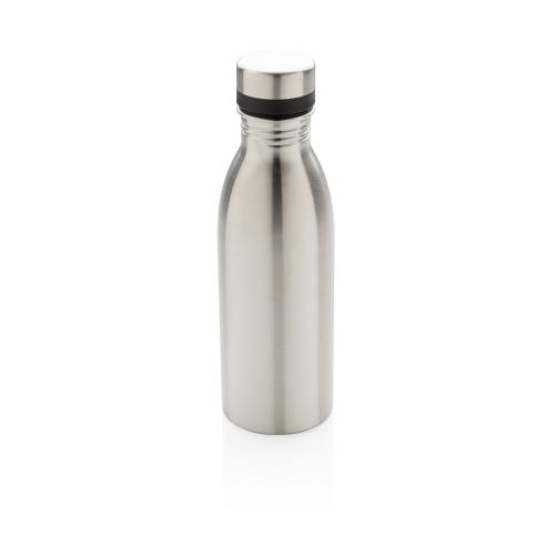Бутылка для воды Deluxe из нержавеющей стали, 500 мл - серебряный;