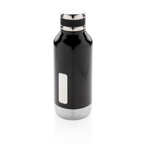 Герметичная вакуумная бутылка с шильдиком - черный;