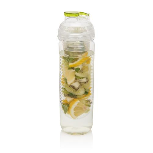 Бутылка для воды с контейнером для фруктов, 500 мл - зеленый;