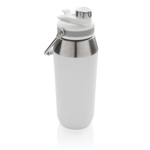 Стальная вакуумная бутылка 2-в-1, 1 л - белый;