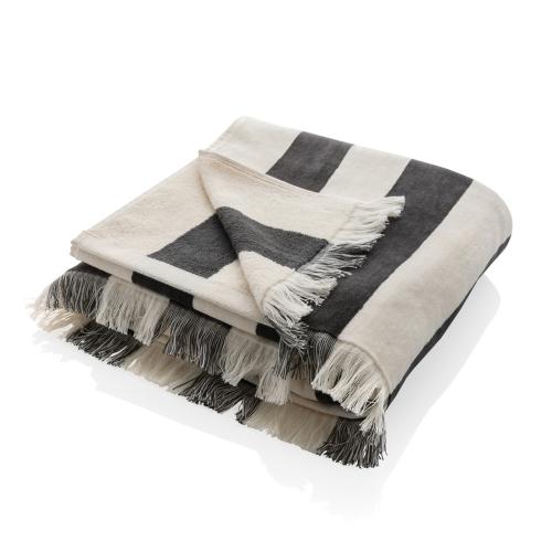 Пляжное полотенце Ukiyo Yukari XL из переработанного хлопка AWARE™, 100x180 см - темно-серый;