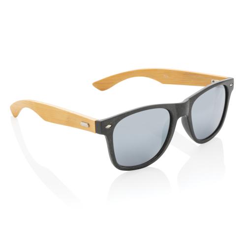 Солнцезащитные очки Wheat straw с бамбуковыми дужками - черный;