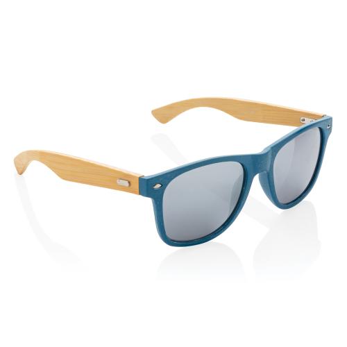 Солнцезащитные очки Wheat straw с бамбуковыми дужками - королевский синий;