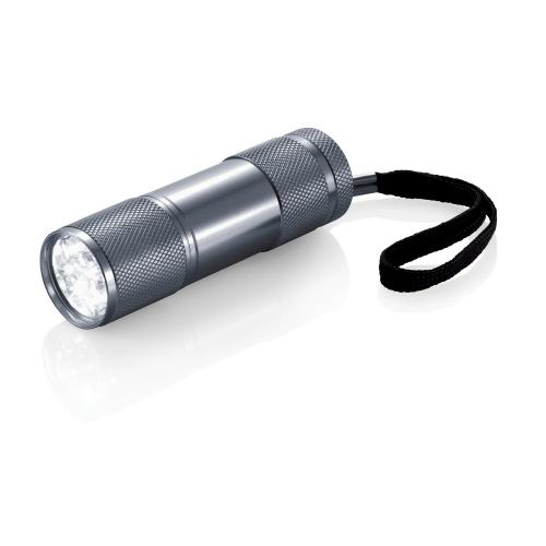 Алюминиевый фонарик Quattro - серый;