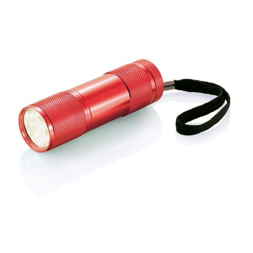 Алюминиевый фонарик Quattro, красный - красный;