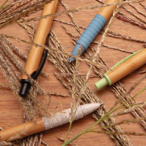 Ручка из бамбука и пшеничной соломы; - купить подарки с логотипом в Воронеже