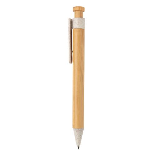 Бамбуковая ручка с клипом из пшеничной соломы; - купить необычные сувениры в Воронеже
