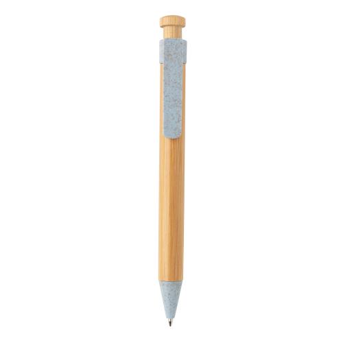 Бамбуковая ручка с клипом из пшеничной соломы; - купить необычные сувениры в Воронеже
