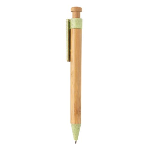 Бамбуковая ручка с клипом из пшеничной соломы; - купить необычные подарки в Воронеже
