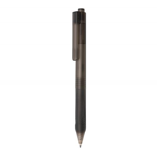 Ручка X9 с матовым корпусом и силиконовым грипом - черный;