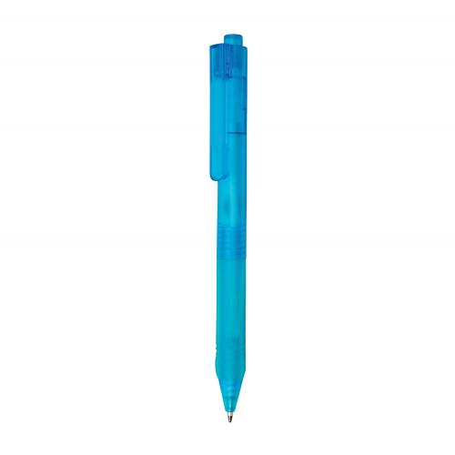 Ручка X9 с матовым корпусом и силиконовым грипом - синий;