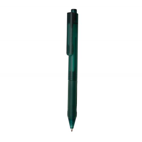 Ручка X9 с матовым корпусом и силиконовым грипом - зеленый;