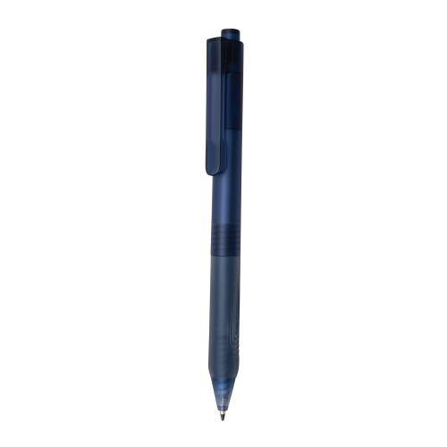 Ручка X9 с матовым корпусом и силиконовым грипом - темно-синий;