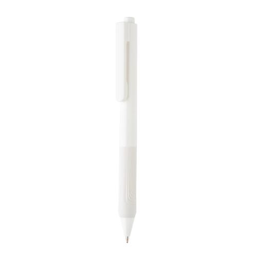 Ручка X9 с глянцевым корпусом и силиконовым грипом - белый;