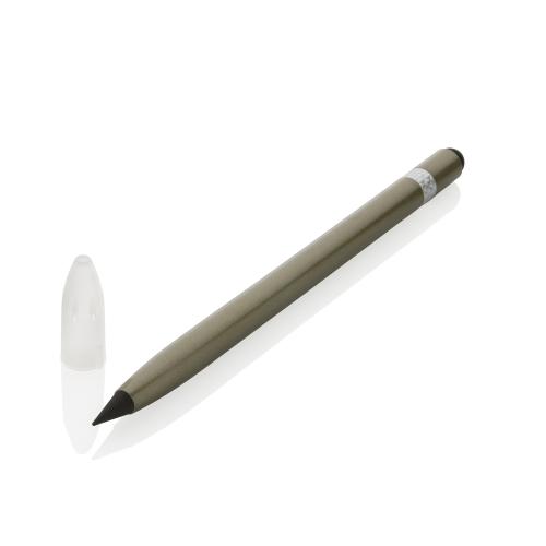 Алюминиевый вечный карандаш с ластиком - зеленый;