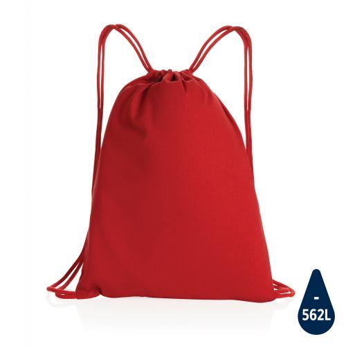 Рюкзак на шнурке Impact из переработанного хлопка AWARE™, 145 г - красный;