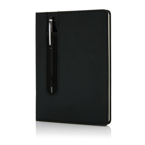 Блокнот для записей Deluxe формата A5 и ручка-стилус - черный;