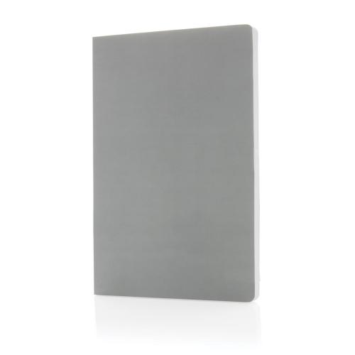 Блокнот Impact в мягкой обложке с каменной бумагой, А5 - серый;