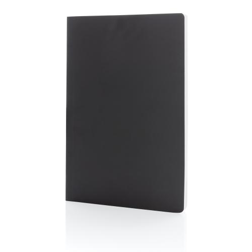 Блокнот Impact в мягкой обложке с каменной бумагой, А5 - черный;