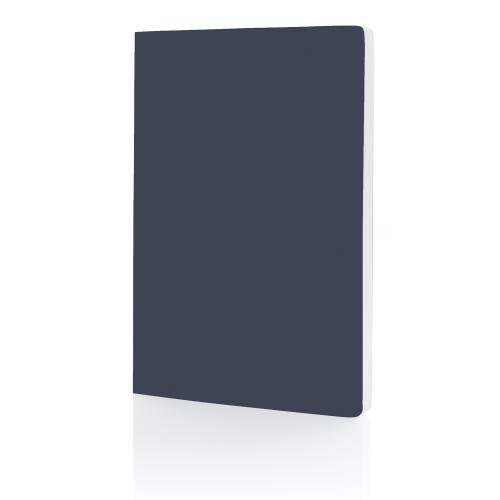 Блокнот Impact в мягкой обложке с каменной бумагой, А5 - темно-синий;