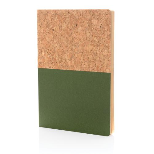 Блокнот из пробки и крафт-бумаги, A5 - зеленый;