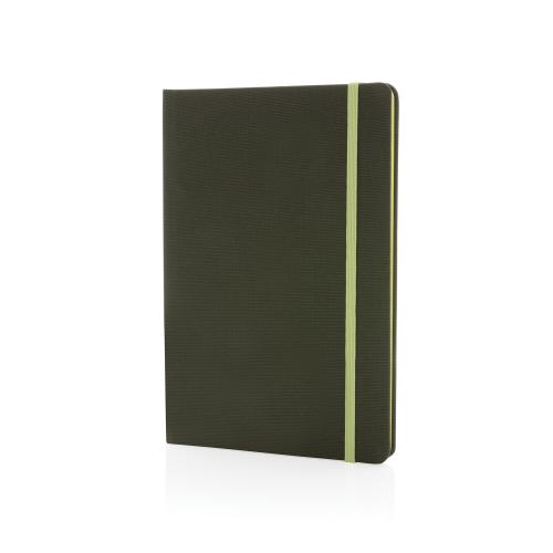 Блокнот с обложкой из rPET (стандарт GRS), А5 - зеленый; зеленый
