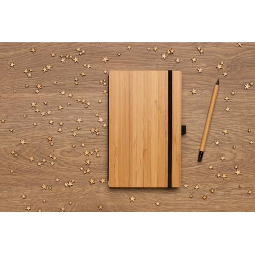 Блокнот с вечным карандашом Bamboo FSC®; - купить подарки с логотипом в Воронеже