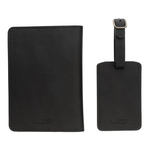 Обложка на паспорт с багажной биркой Swiss Peak из переработанного полиуретана GRS; - купить необычные сувениры в Воронеже