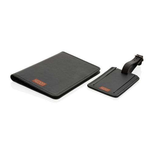 Обложка на паспорт с багажной биркой Swiss Peak из переработанного полиуретана GRS; - купить именные сувениры в Воронеже