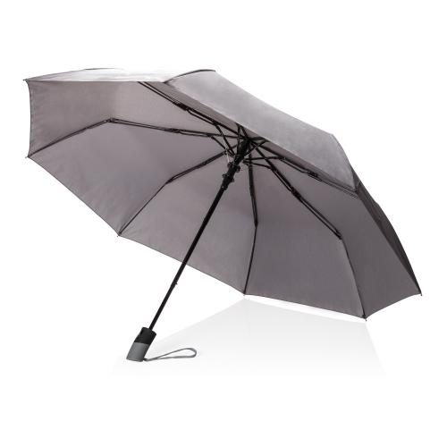 Складной зонт зонт-полуавтомат  Deluxe 21”, серый - серый