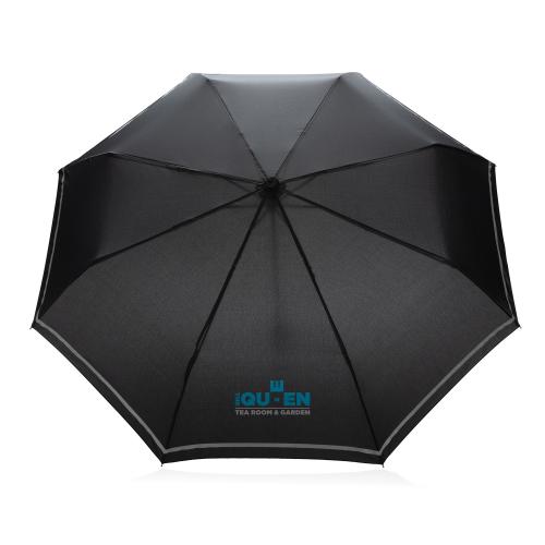 Компактный зонт Impact из RPET AWARE™ со светоотражающей полосой; - купить именные сувениры в Воронеже