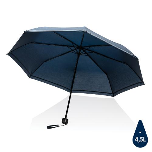 Компактный зонт Impact из RPET AWARE™ со светоотражающей полосой, d96 см - темно-синий;