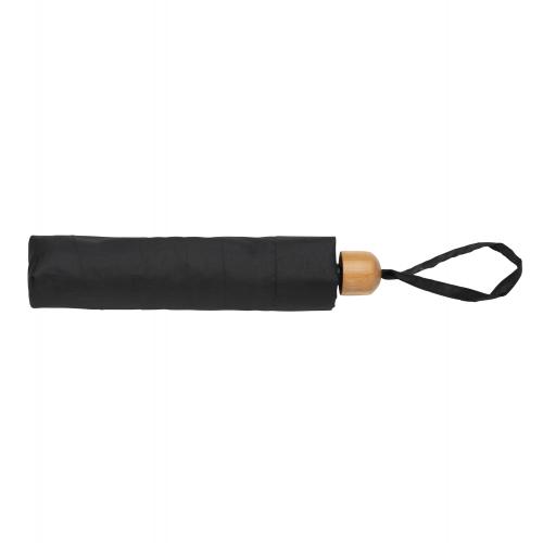 Компактный зонт Impact из RPET AWARE™ с бамбуковой рукояткой; - купить необычные подарки в Воронеже