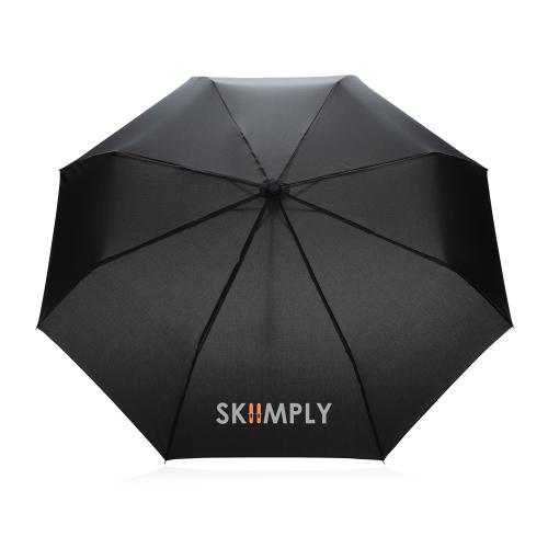 Компактный зонт Impact из RPET AWARE™ с бамбуковой рукояткой; - купить именные сувениры в Воронеже